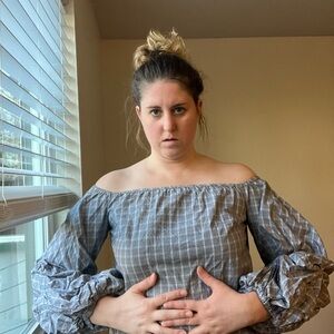 Elegant Gray Off-Shoulder Blouse